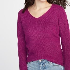 Old Navy Side Split Sweater - Raspberry